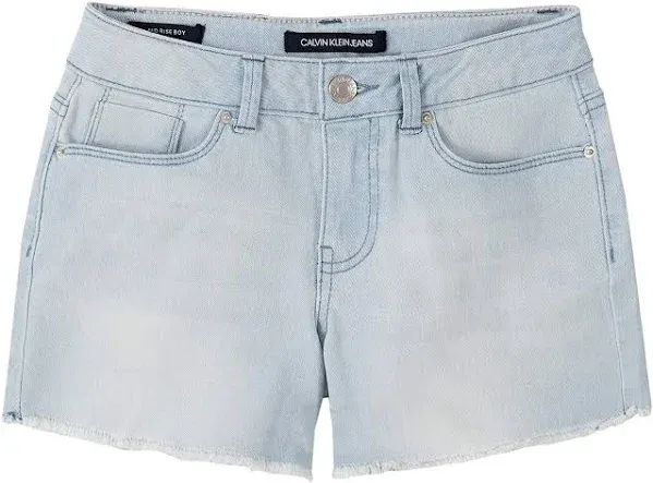 NEW NWT GIRLS 12 CALVIN KLEIN JEANS DENIM SHORTS MID RISE BOY adjustable waist