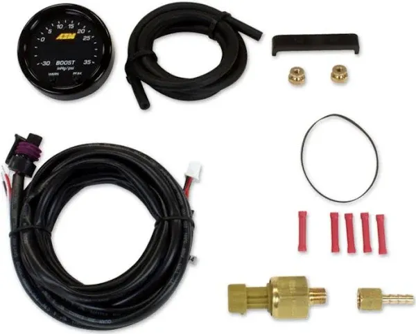 AEM 30-0306 X-Series Digital Boost Pressure Gauge Kit -30 to35PSI Electric Black