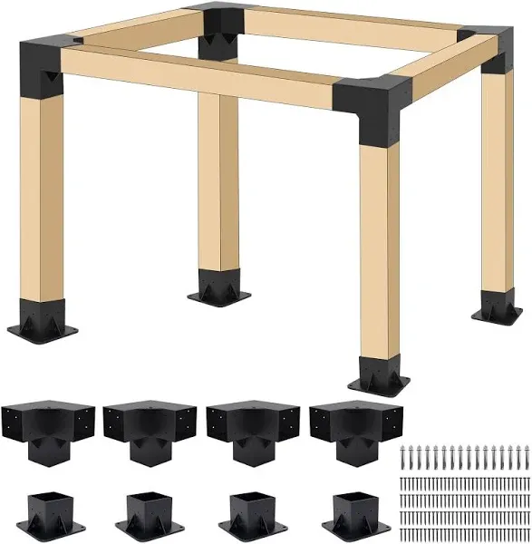 Pergola Kit Elevated Wood Stand Kit Woodwork for 4 &#034;x 4&#034; (Actual 3.5&#034; x 3.5&#034;)...