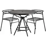 Safco CoGo Steel Outdoor/Indoor Table, Round, 36"W, Black