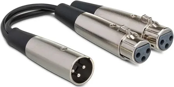 Hosa YXF-119 Y Cable, Dual XLR3F to XLR3M, New!