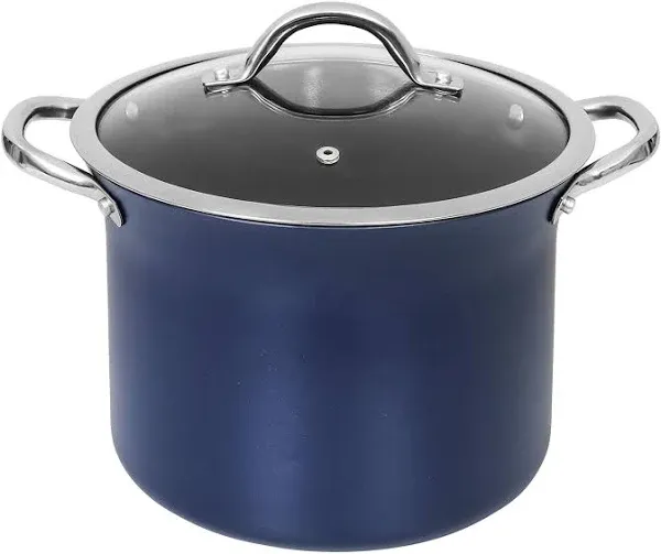 CONCORD Sapphire Nonstick 7 Quart Stock Pot Cookware Set (Induction Compatible) Blue