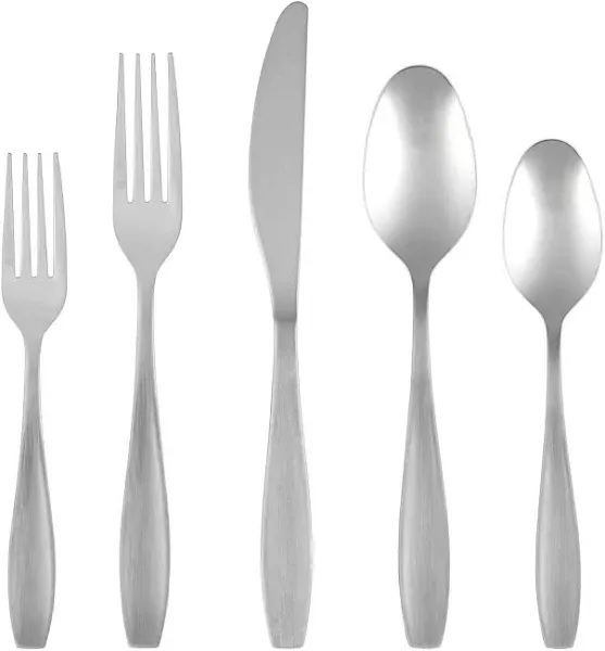 Cambridge Silversmiths Tyrus Satin Mirror 89-Piece Flatware Set