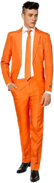 Suitmeister Men's Solid Orange Suit