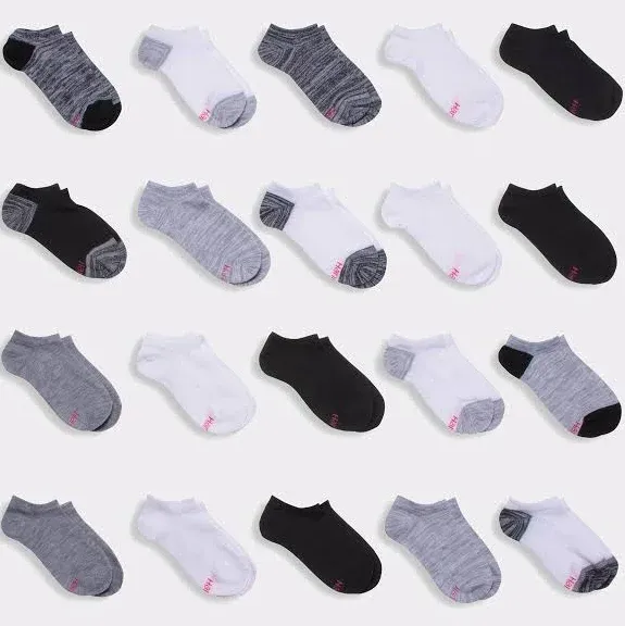 Hanes Girls' Super Value No Show Socks