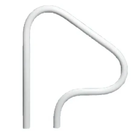 SAFTRON Rust Proof Rtd-348 White 3-Bend Return-to-Deck Figure 4" Swimming Pool Handrail - 32" H X 48" W (Matching Color Escutcheons and Freight Included)