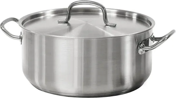 Versatile 9-Quart Covered Stainless Steel Dutch Oven - Oven Safe &amp; NSF Certified