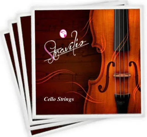 Stravilio Full Set of Cello Strings, Size 4/4 and 3/4 Cello Strings