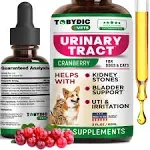 Tobydic Cat & Dog Natural UTI Medicine & Urinary Tract Infection Treatment with Cranberry - Kidney + Bladder Support Supplement - Best Prevention for