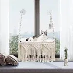 Cat Window Perch Macrame Cat Hammock Boho Wall Mounted Pet Resting Seat Bed 