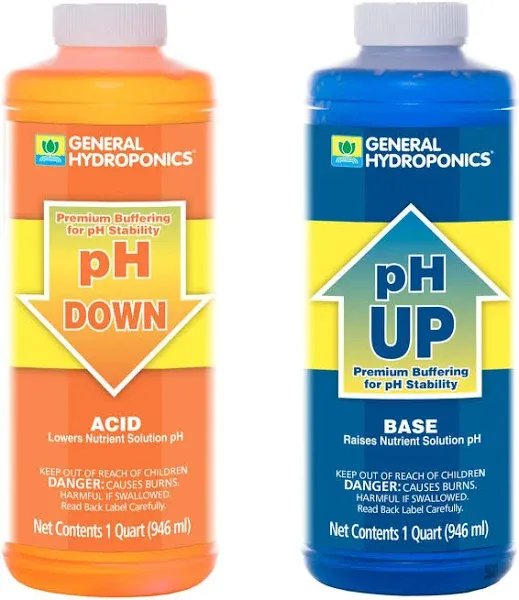 General Hydroponics PH Up and PH Down Liquids