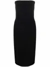 Strapless Knee-length Fitted Dress In Black