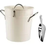 HFWYJF 4.2 Quart/4 Liter Double Wall Ice Bucket,Ice Bucket for Cocktail White 