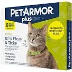 PetArmor Plus Flea and Tick Prevention for Cats, Cat Flea and Tick Treatment, 6 Doses, Waterproof Topical, Fast Acting, Cats Over 1.5 lbs