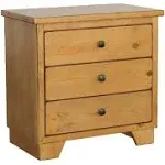 Progressive Furniture Diego 3 Drawer Wood Nightstand in Cinnamon Pine