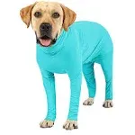 Etdane Dog Onesie After Surgery Pet Surgical Recovery Suit Anti Shedding Bodysuit for Female male Dog Long Sleeve Claming Pajamas with Legs Blue/M