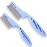 Dog Face Comb, Flea Comb for Dogs, Fine Tooth Tear Stain Remover Metal Comb, Removes Crust, Mucus, and Stains, Face Brush for Poodles & Other Breeds, Grooming Comb for Pets, Small [We Love Doodles]