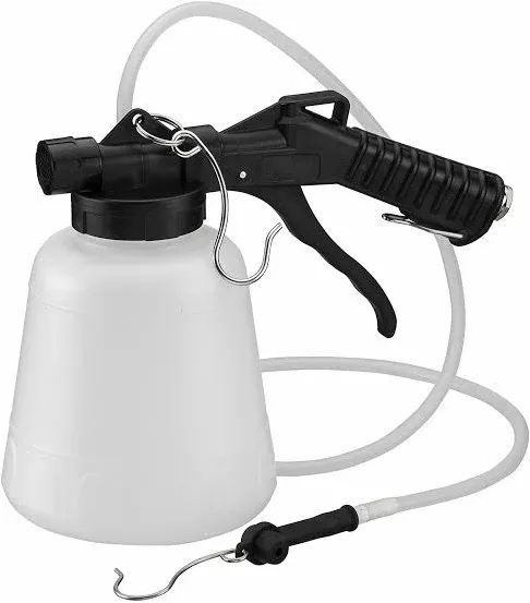 ARES 70923 - Vacuum Brake Fluid Bleeder - 1-Liter Vacuum Fluid Extractor - Hanging Hook and Locking Trigger Allows for Hands Free Operation