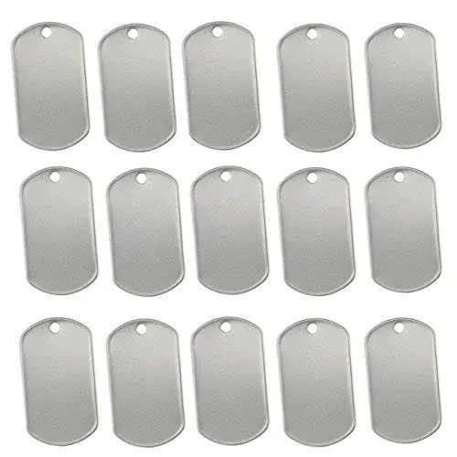 Tinawood 100pcs Blank Military Style Dog Tags