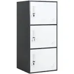 WISUNO 3 Door Vertical Stackable Storage Cabinet with Lock,Anti-Failin