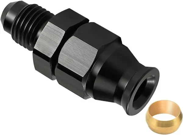 EVIL ENERGY 6AN Male to 3/8" Hardline Compression Fitting Adapter Aluminum Black