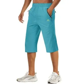 Tacvasen Men's Quick Dry Hiking 3/4 Long Capri Shorts