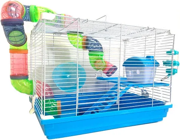 2 Levels Habitat Hamster Home Rodent Gerbil Mouse Mice Rat Wire Cage with Com...