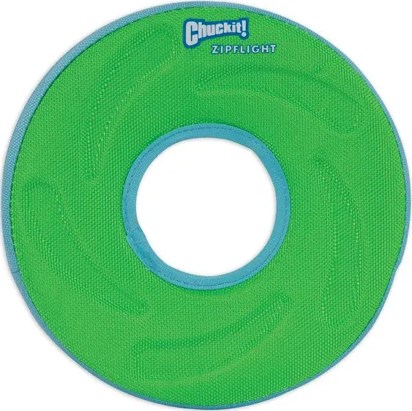 Flying Disc Dog Toy Chuckit Zipflight Medium 8.5 Inches Green water floating