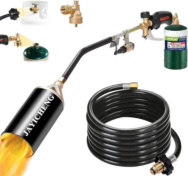 Propane Torch Weed Burner Kit,Weed Torch 1,200,000 BTU Blow Torch with 10 ft Hose Heavy Duty Flamethrower with Turbo Trigger for Flame Weeding,Roofing