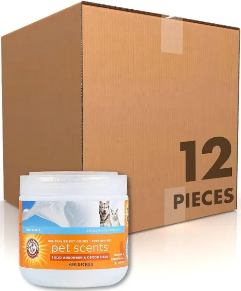 Arm & Hammer Pet Scents Gel Odor Eliminator - Fresh Breeze Solid Air Fresheners for Home - Strong Odor Eliminator Gel for Pet Smell - Room Deodorizer & Odor Absorber - Pet Safe Air Freshener, 15 oz