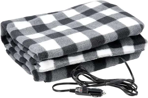 Stalwart 12V Heated Blanket Ultra Soft Fleece T hrow,Camo Multi