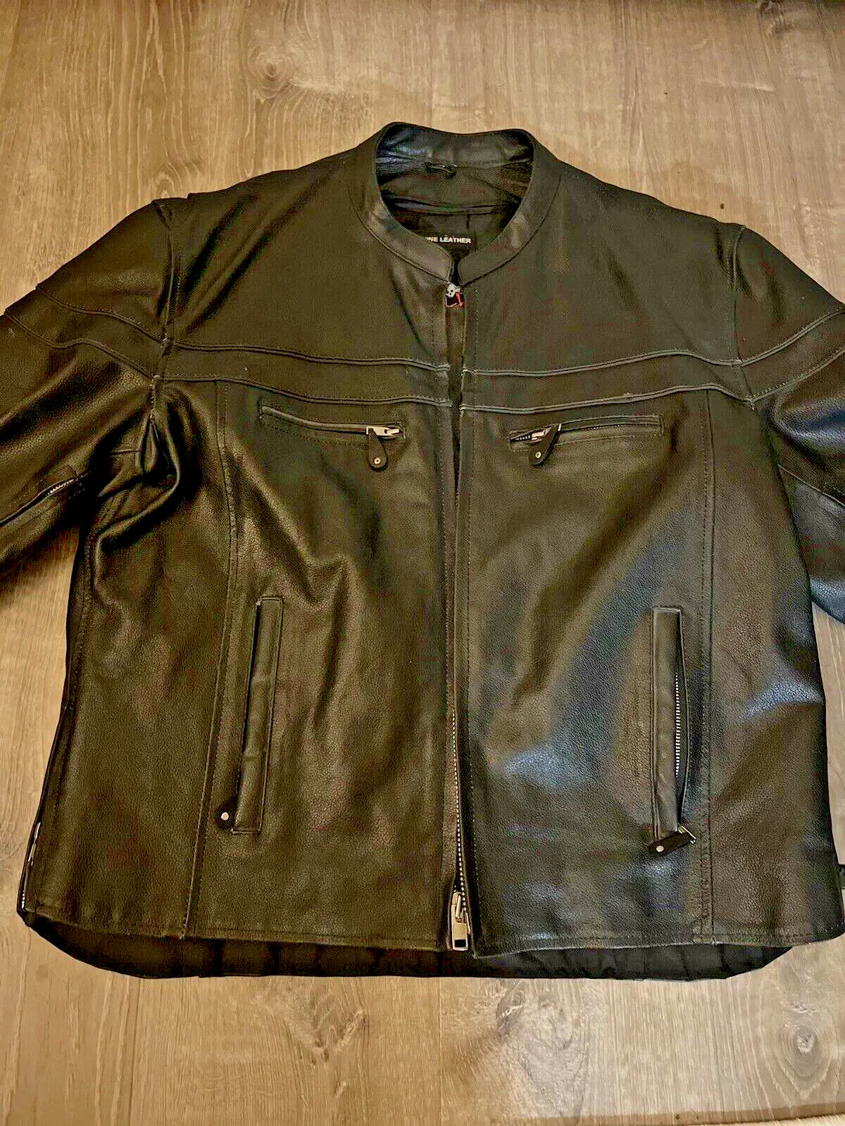 Men's Premium Leather Crossover Vented Scooter Jacket