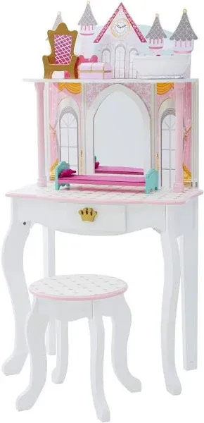 Teamson Kids - Dreamland Castle Play Vanity Set - White / Pink