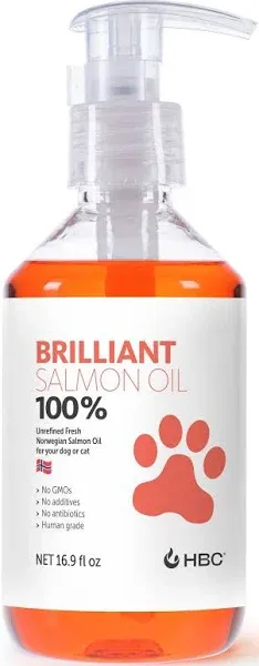 Salmon Oil for Dogs Healthy Skin &amp; Coat Natural Norwegian OMG3 Fish Oil 2x16.9oz