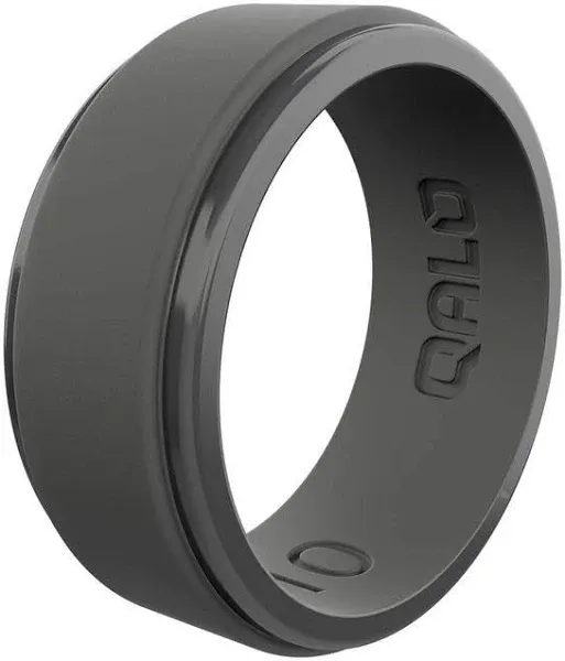 QALO, Men's Polished Step Edge Silicone Ring