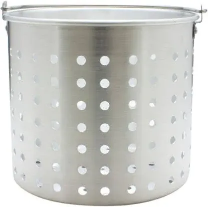 TrueCraftware- 16 qt. Aluminum Steamer Basket 9-3/4" x 8-3/8" fits 16 qt. Stock Pot- Steamer Cookware Steamer Basket Insert Steamer Basket Steamer Insert for Veggie Fish Seafood Cooking