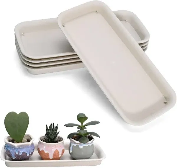 UOIENRT Rectangular Plastic Plant Saucers Tray Window Sill Plant Tray Drip Trays for Potted Plants