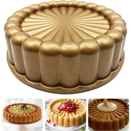 Exquisite Flower-Shaped Charlotte Cake Mold, 9-Inch Aluminium Cake Pan, Kitchen Décor Christmas Wedding Valentine’s 3D Charlotte Cake Pan