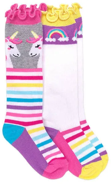 Jefferies Socks Unicorn Rainbow Stripe Knee High Socks