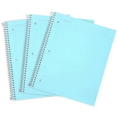 Durable Spiral Notebooks, 1 Subject, (Black, Blue, Red, College Ruled 3 Pack)...