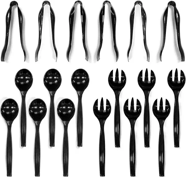 Set of 18 - Heavy Duty Disposable Plastic Serving Utensils, Six 10” Spoons