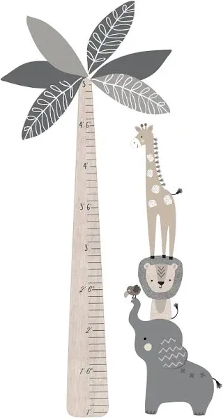 Lambs & Ivy Jungle Safari Tree with Animals Kids Growth Chart Wall Decals