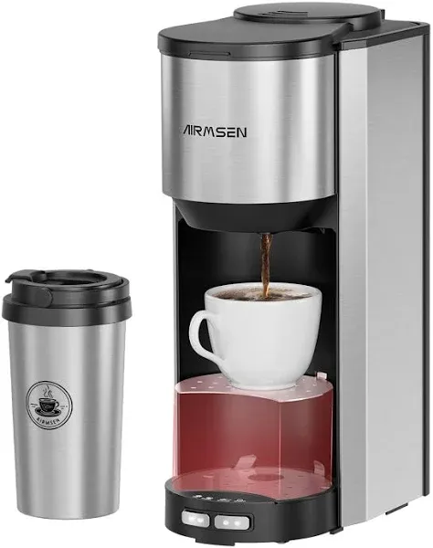 Airmsen Single Serve Coffee Maker with Grinder