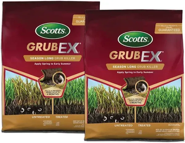 Scotts GrubEx1 Season Long Grub Killer - Kills and Prevents Insects for Up to 4 Months, Treats 10,000 Sq. ft. (2-Pack)