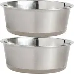 Dog Bowl Set of 2, Heavy Duty Stainless Steel Bowls by Gorilla Grip, Holds 2 Cups, Beige