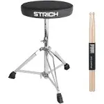 Drum Stool Set, Padded Seat Height Adjustable Drum Throne with 5A Drumsticks for