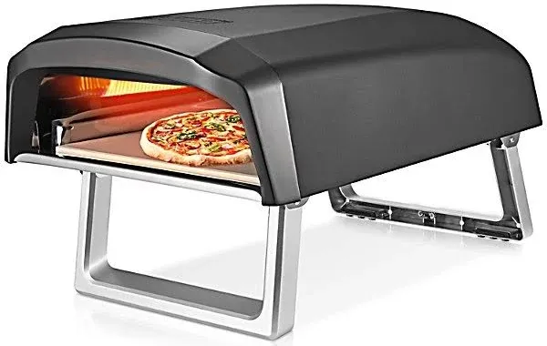 NutriChef Portable Outdoor Gas Pizza Oven - Foldable Feet, Adjustable