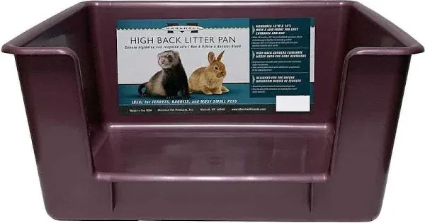 Marshall Ferret High Back Litter Pan - Ergonomically Designed for Ferrets, Assor