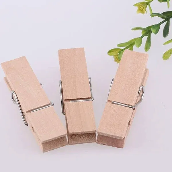 30pcs Large Wooden Clothespins, Sturdy and Heavy Duty Clothes  Assorted Styles 