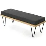 Christopher Knight Home Elisha Industrial Modern Fabric Rectangle Bench, Dark Charcoal